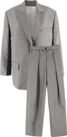 There Was One Grey Pinstripe Blazer and Tailored Trouser Suit Size XXS