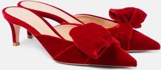 Gianvito Rossi 55 bow-detail velvet mules