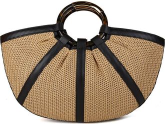 Coccinelle Schelp Rieten Handtas Riet/Micro Korrelig Leder