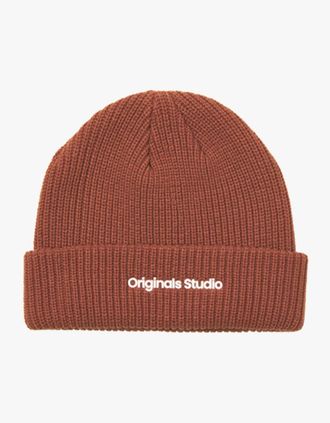 Jack & Jones Mens Jack & Jones VESTERBRO Mens Beanie Brandy Brown - Size: ONE-SIZE