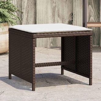 vidaXL Vidaxl - Sgabelli Giardino Con Cuscini 4pz Marroni 41x41x36cm Polyrattan