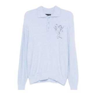 Rassvet Polo Shirts, male, Blue, Size: XL Angel Mohair Polo Knit