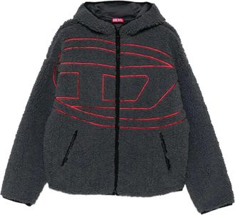 Diesel Hoodies & sweatvesten, Heren, Grijs, XL, Hoodie met geborduurd logo