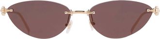 Cartier Clash de Cartier Pink Cat Eye Ladies Sunglasses CT0543S 003 58