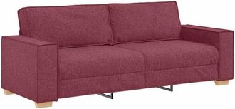 vidaXL 3-Seater Sofa with Cushion Wine red 220 x 78 x 84 cm Fabric Vidaxl