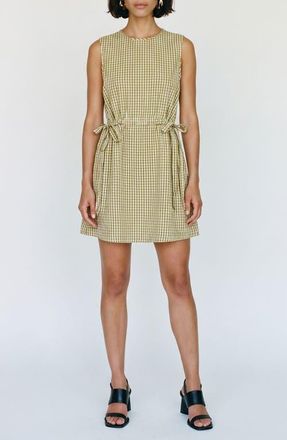 Vero Moda Camilla Sleeveless Gingham Dress in Fog Green Checks Willow at Nordstrom, Size X-Large