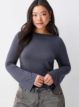 Twik Womens Flared sleeves boat-neck T-shirt