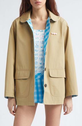 Sandy Liang Romaine Cotton Gabardine Barn Jacket at Nordstrom, Size X-Large