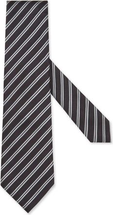 Ermenegildo Zegna striped silk tie - men - Mulberry Silk/Cotton - One Size - Black