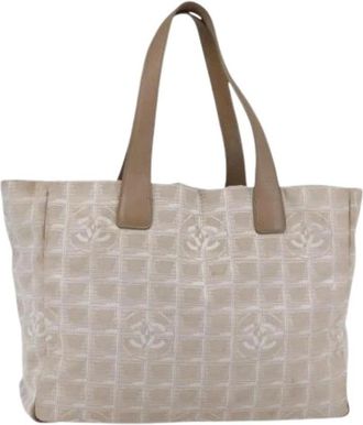 Chanel Pre-owned Nylon Tote Bag - Dames - Vintage Shopper - Beige - ONE Size - Nylon - Vintage