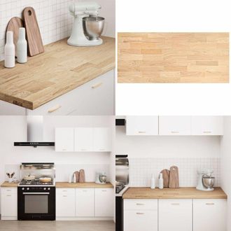 vidaXL Piano di Lavoro Cucina 140x63,5x4 cm Legno Massello Rovere - Piano di lavoro cucina - Piano di lavoro rovere