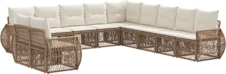vidaXL Conjunto De Sof&aacute;s De Jard&iacute;n 11 Uds. Beige Y Blanco Crema Vidaxl