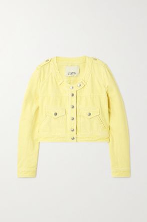 Isabel Marant Giacca Cropped In Denim Valene - Giallo