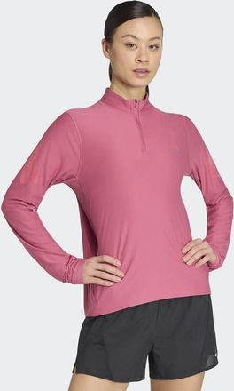 adidas adidas Performance - Adi365 - Top da corsa color magenta bicolore con zip corta-Rosso