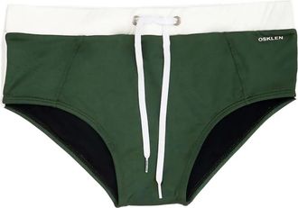 Osklen retro side-tape swim briefs - men - Fabric - G - Green