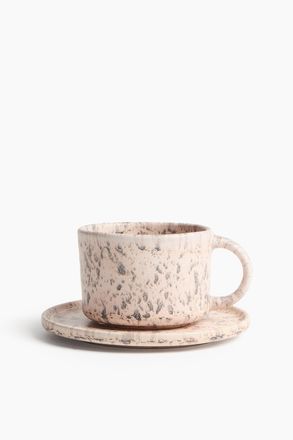 H&M Tasse und Untertasse mit reaktiver Glasur - Pink