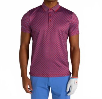 Redvanly Abbott Polo In Crimson/blue