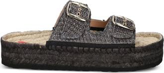 Love Moschino Espadrilles con fibbia doppia - Nero