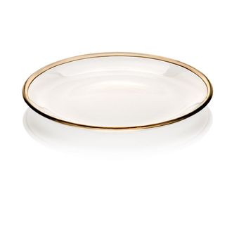 IVV Plate 15 cm, transparent with a pastel brown line decoration