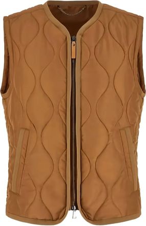 Canali quilted zip gilet - Brown