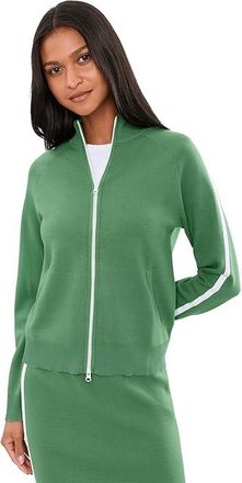 Sanctuary Places To Be Knit Track Jacket Womens Sweater Green Juice : LG (US 10-12), Polyester/Viscose