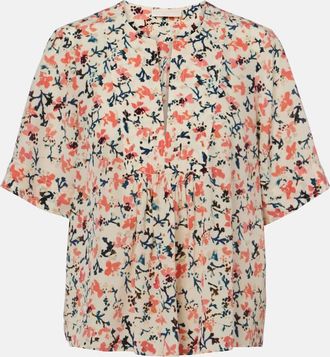 Ulla Johnson Top Calla in seta con stampa floreale