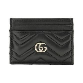 Gucci Accessoires, Dames, Zwart, ONE Size, Leer, GG Marmont Kaarthouder
