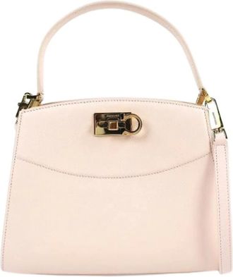 Ferragamo Pre-owned Handbags, female, Pink, Size: ONE SIZE Pre-owned Gancini Handbag