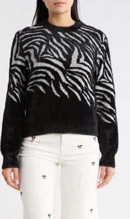 Desigual Thin Gauge Animal Print Sweater in Black at Nordstrom Rack, Size X-Large