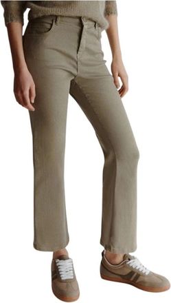 Marella Rechte broek - Dames - Straight fit broeken - Bruin - L - Katoen - Broeken