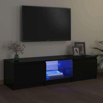 vidaXL Vidaxl - Mobile Porta tv con Luci led Nero 140x40x36 cm