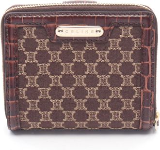 Celine Brown Canvas Leather Wallet (Bi-Fold) (Pre-Owned)