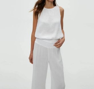Michael Stars Janelle Tie Neck Tank Top In White