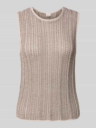 Stefanel Tanktop in Strick-Optik mit Rundhalsausschnitt in Dunkelbraun, Gr&ouml;&szlig;e XL