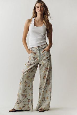 Pilcro Adi Floral Mid-Rise Wide-Leg Jeans by Pilcro