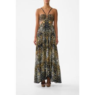 Camilla Gathered Cut Out Dress in Feline Folklore at Nordstrom, Size Medium Au