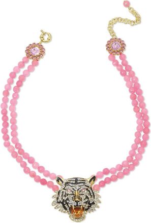 Eyecandy LA Eye Candy La Rose Quartz Statement Necklace