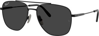 Ray-Ban WILLIAM TITANIUM Polarized Black Navigator Unisex Sunglasses RB8097 926748 59