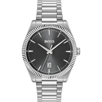BOSS Cheswick Bracelet Watch, 40mm in Gray at Nordstrom