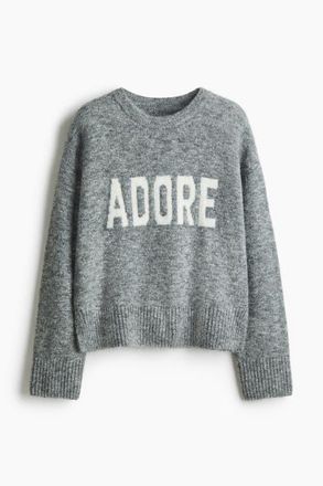 H&M Jacquard-motif Jumper in Gray Melange/adore at Nordstrom, Size X-Small
