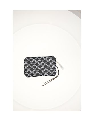 Celine Mens Pouch With Strap Black-White Cotton Umbrellas Black/white Accessory