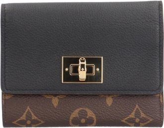 Louis Vuitton Black Brown Monogram Wallet (Tri-Fold) (Pre-Owned)