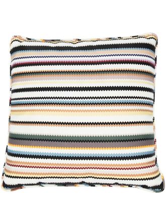 Missoni Home zig-zag print cotton cushion - unisex - Cotton/Cotton/Feather Down - One Size - Neutrals