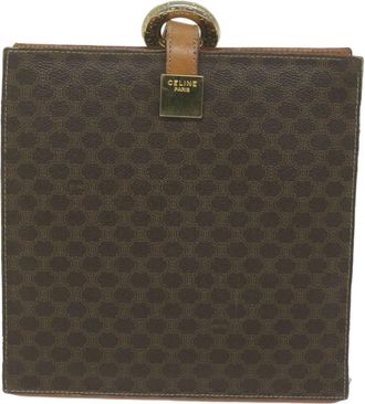 Celine Macadam Brown Canvas Shoulder Bag (Pre-Owned)