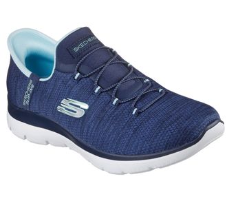 Skechers Womens Hands Free Slip-ins Summits-Everyday Set Sneaker, Nvaq=Navy/Aqua, 12 UK Wide