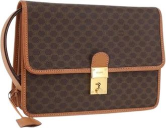 Celine Pre-owned Cross Body Bags, female, Brown, Size: ONE SIZE Pre-owned Macadam Canvas Clutch