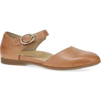 Dansko Liv Ankle Strap Flat in Tan at Nordstrom Rack, Size 10.5-11Us / 41Eu