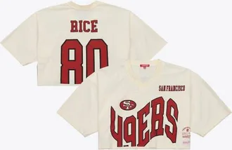 Mitchell & Ness Womens Mitchell & Ness Jerry Rice Cream San Francisco 49ers Retired Player Cropped Fashion Jersey at Nordstrom, Size Medium