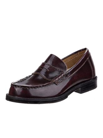 Josmo Mens Dress Casual Classic Penny Loafers Leather Shoes (Adult), Burgundy, 7 Wide
