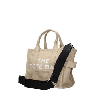 Marc Jacobs Womens Logo-Print Canvas Tote Beige
